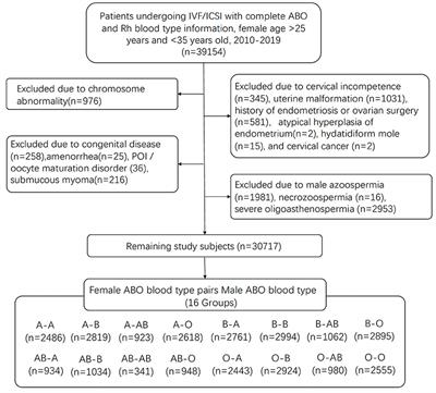 Parent Joint AB Blood Group Is Associated With Clinical Outcomes of in vitro Fertilization and Intracytoplasmic Sperm Injection Treatment in Chinese Women